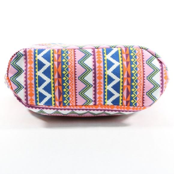 Womens Tote Canvas Printed Rope Handle Bag Pink - Picture 7 of 7